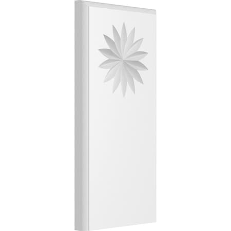 Ekena Millwork Standard Foster Flower Plinth Block With Rounded Edge, 4"W x 8"H x 1/2"P PBP040X080X050FOS11